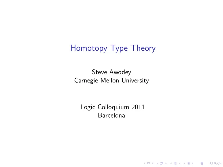 homotopy type theory
