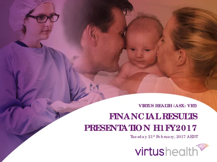 f inancial re sul t s pre se nt at ion h1f y2017