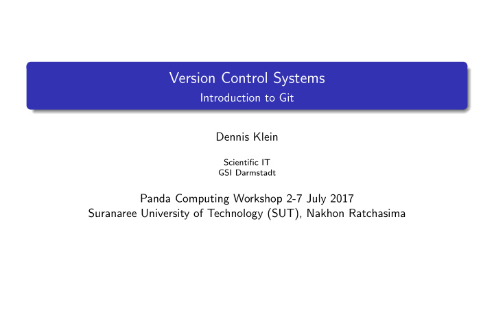 version control systems