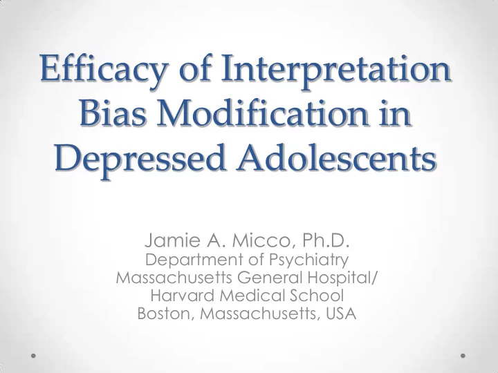 bias modification in