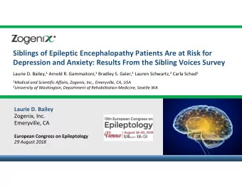 Siblings of Epileptic Encephalopathy Patients Are at Risk for Depression and Anxiety: Results From