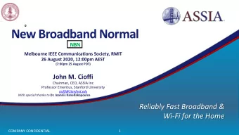 New Broadband Normal  NBN  Melbourne IEEE Communications Society, RMIT  26 August 2020, 12:00pm