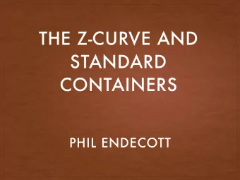 THE Z-CURVE AND  STANDARD  CONTAINERS  PHIL ENDECOTT  PHIL ENDECOTT  phil@chezphil.org  UK Map App