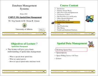 Database Management  Course Content  Systems   Introduction   Database Design Theory