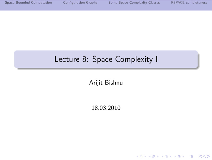 lecture 8 space complexity i