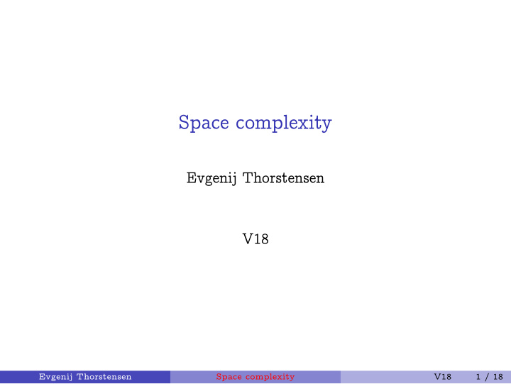 space complexity