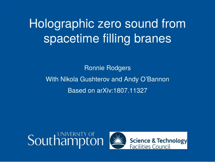 holographic zero sound from spacetime filling branes