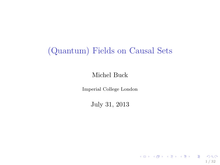 quantum fields on causal sets