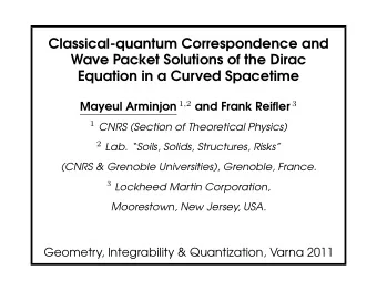 Classical-quantum Correspondence and  Wave Packet Solutions of the Dirac  Equation in a Curved