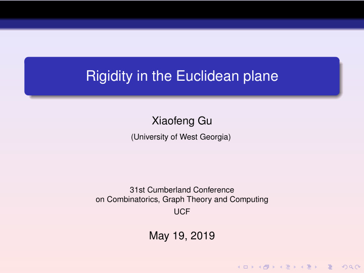 rigidity in the euclidean plane