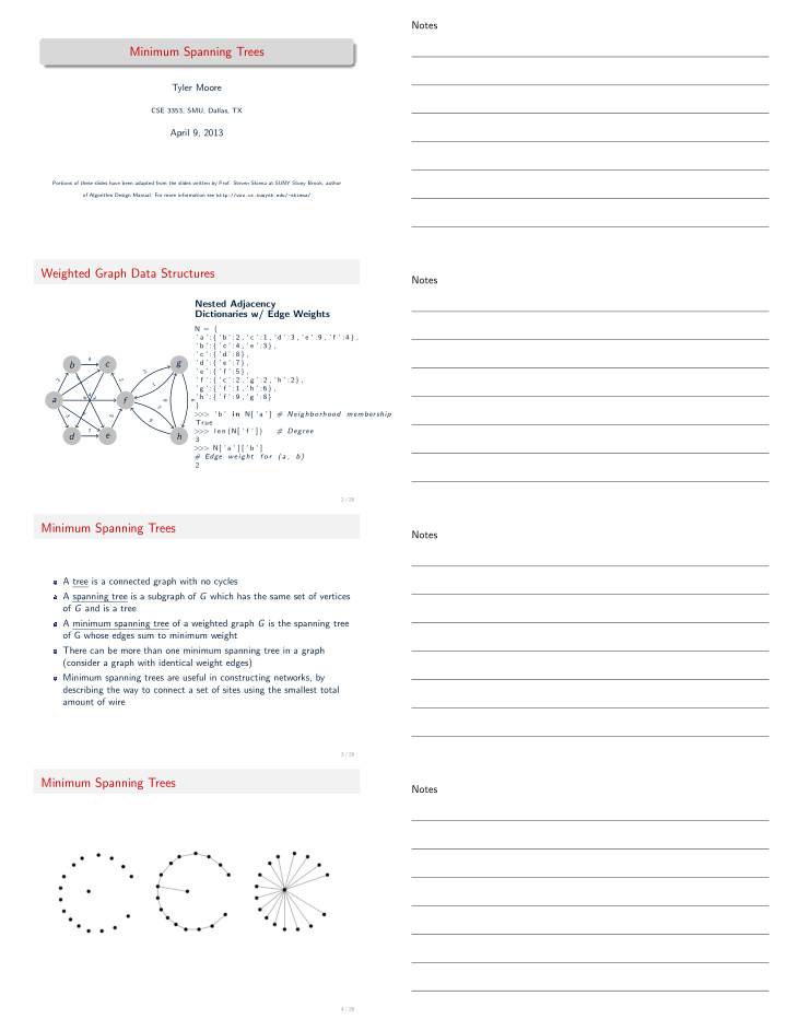 minimum spanning trees