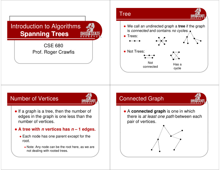 spanning trees spanning trees g