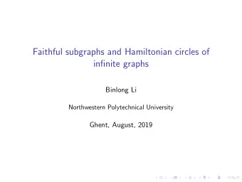 Faithful subgraphs and Hamiltonian circles of  infinite graphs  Binlong Li  Northwestern