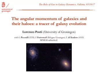 The angular momentum of  galaxies and  their haloes: a tracer of  galaxy evolution Lorenzo Posti