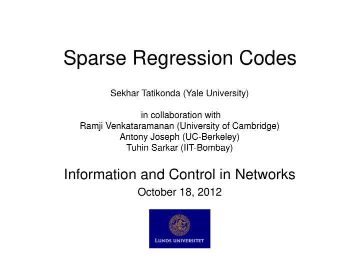 sparse regression codes