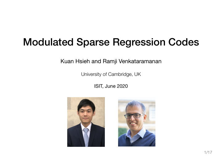 modulated sparse regression codes