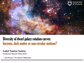 baryons, dark matter or non-circular motions?  Isabel Santos-Santos  Postdoctoral Research Fellow