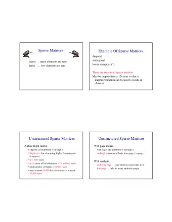 Sparse Matrices  Example Of Sparse Matrices  diagonal  tridiagonal  sparse  many elements are