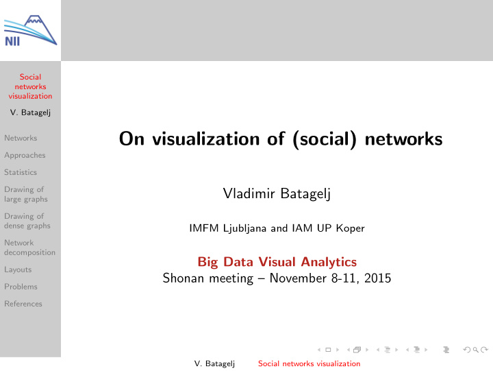 on visualization of social networks