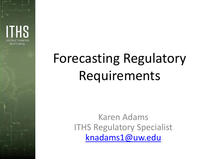 forecasting regulatory