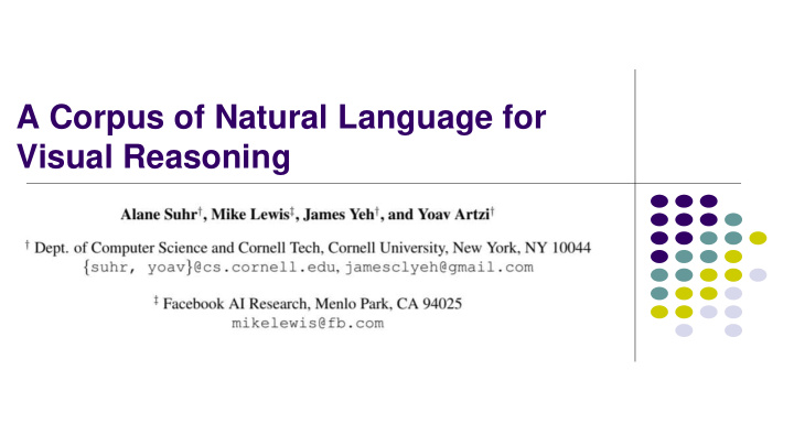 a corpus of natural language for visual reasoning cornell