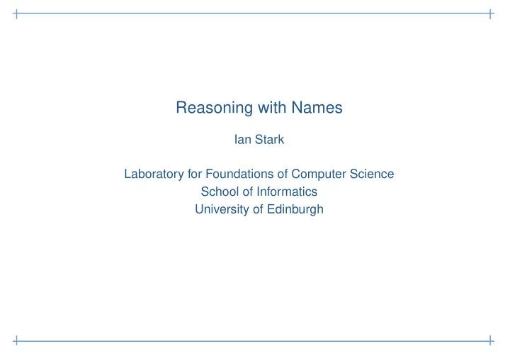 reasoning with names