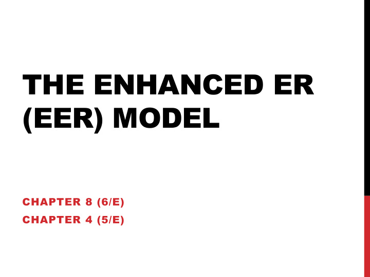 the enhanced er eer model