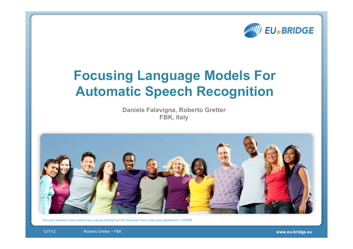 focusing language models for automatic speech recognition