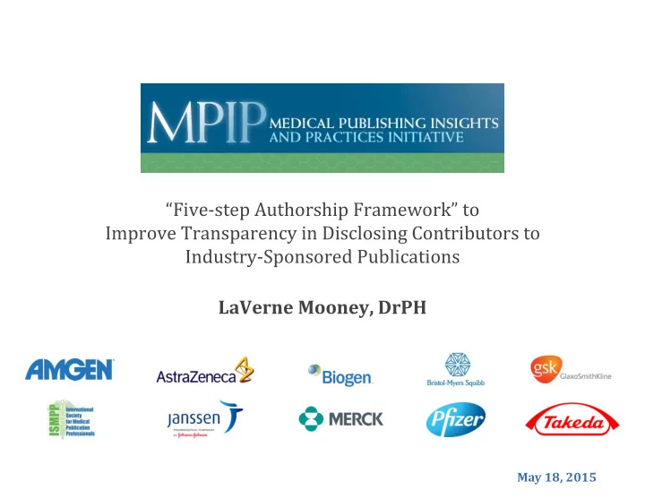 five step authorship framework to