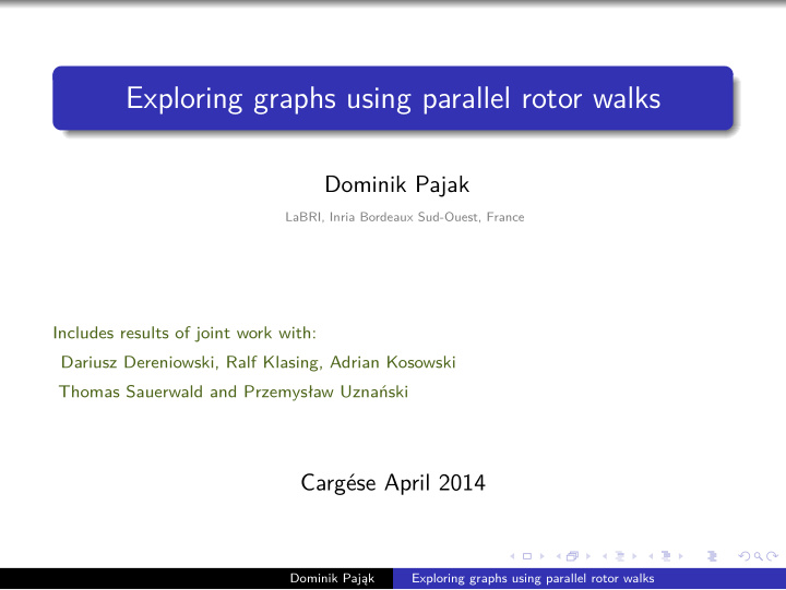 exploring graphs using parallel rotor walks