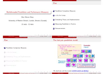 Plan  Parallelism Complexity Measures  1  Multithreaded Parallelism and Performance Measures cilk