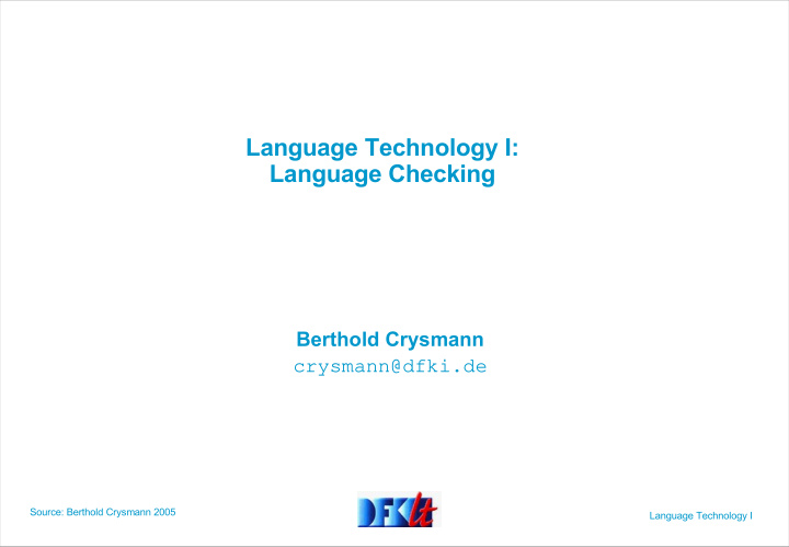 language technology i language checking