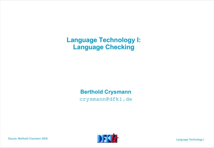 language technology i language checking