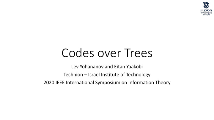 codes over trees