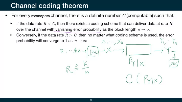 for every memoryless channel there is a definite number c