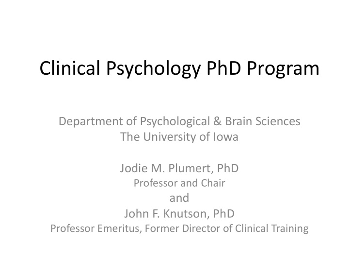 clinical psychology phd program
