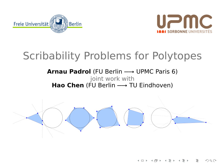 scribability problems for polytopes