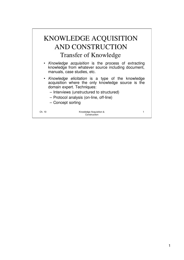 knowledge acquisition and construction