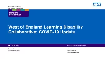 Collaborative: COVID-19 Update  www.improvement.nhs.uk  @NatPatSIP  Delivered by:  Led by:  NHS