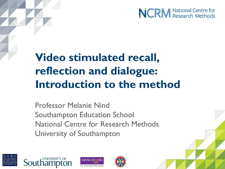 video stimulated recall reflection and dialogue