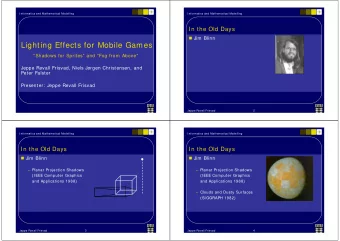 Lighting Effects for Mobile Games  Shadows for Sprites and Fog from Above  Jeppe Revall