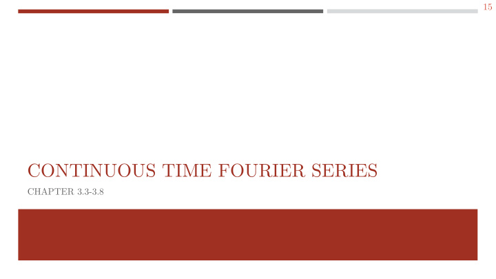 continuous time fourier series