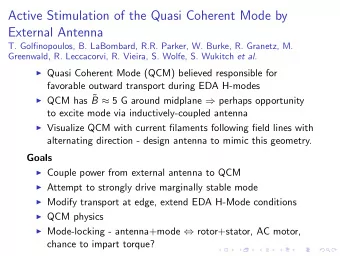 Active Stimulation of the Quasi Coherent Mode by  External Antenna  T. Golfinopoulos, B. LaBombard,