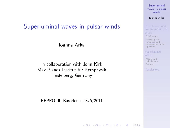 superluminal waves in pulsar winds