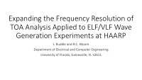 expanding the frequency resolution of toa analysis