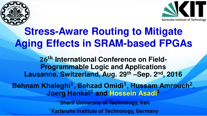 stress aware routing to mitigate aging effects in sram