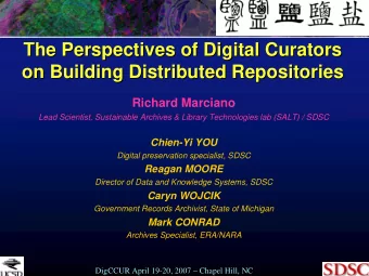 The Perspectives of Digital Curators  The Perspectives of Digital Curators  on Building Distributed
