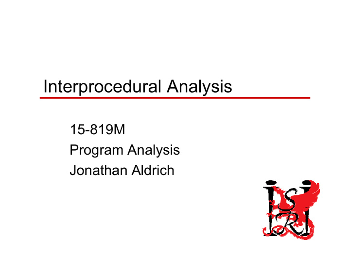 interprocedural analysis