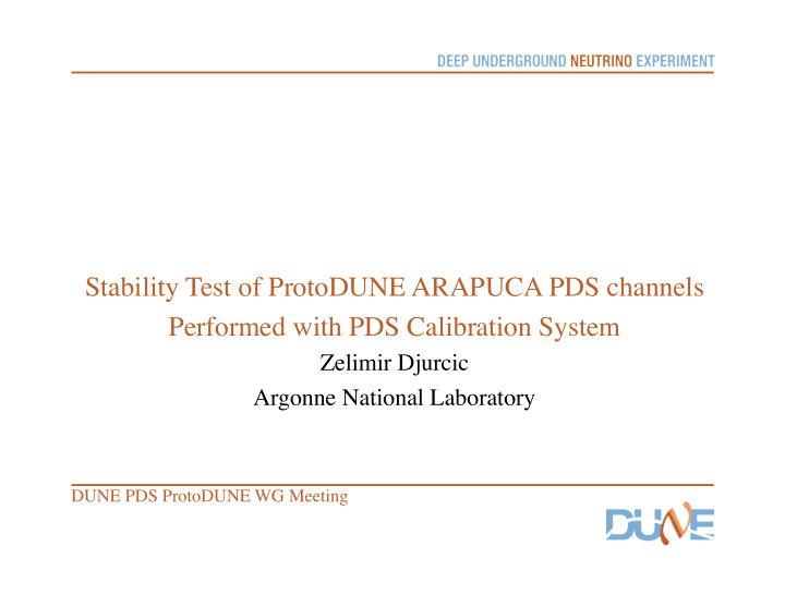 stability test of protodune arapuca pds channels