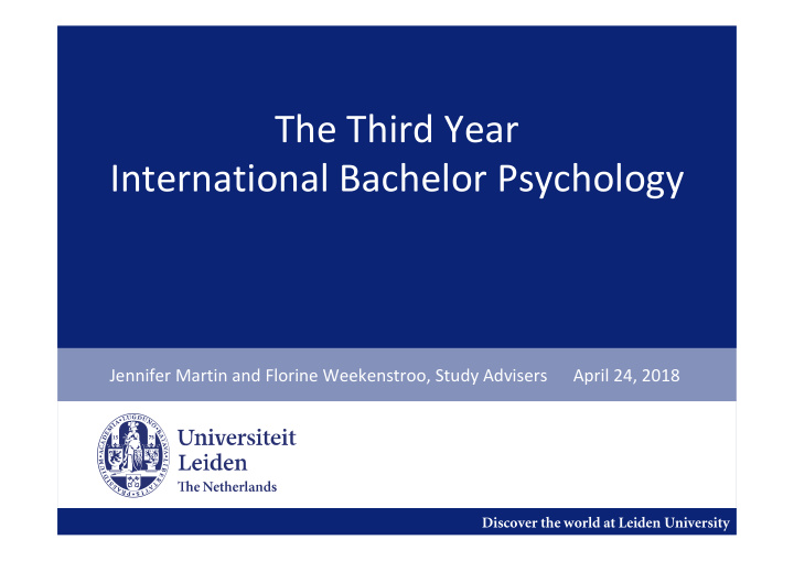 the third year international bachelor psychology